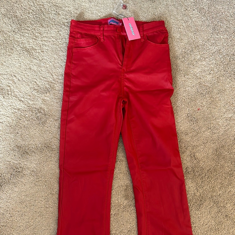 Edikted flare red leather pants
